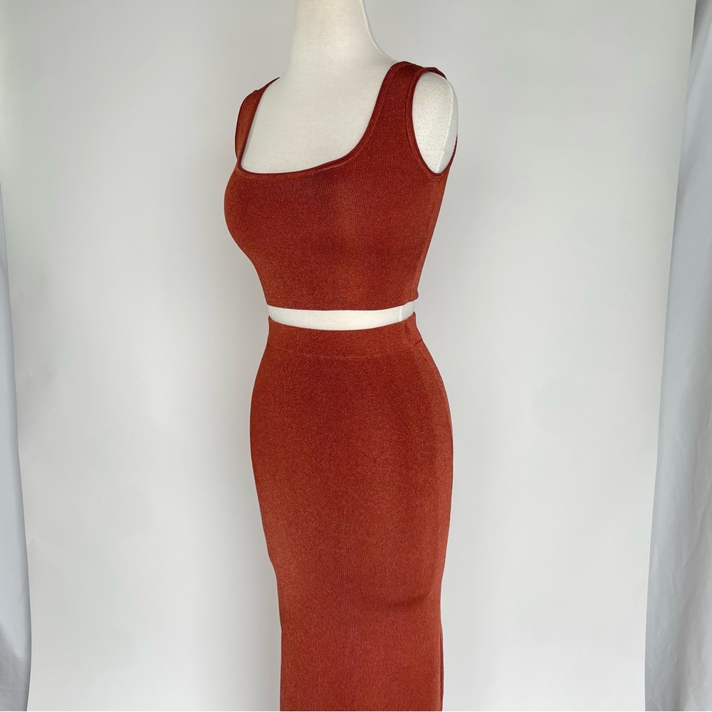 Future Collective - Jenny K Lopez - Brown Shirt/Skirt Set